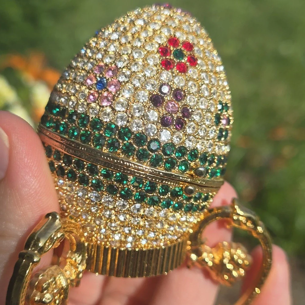 eggspressions Little Crystal Embellished Egg Shape Ring Trinket Box